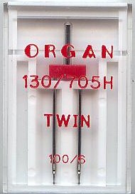 Organ 1x Twin Machineneedle nr 100/6, 10 pcs